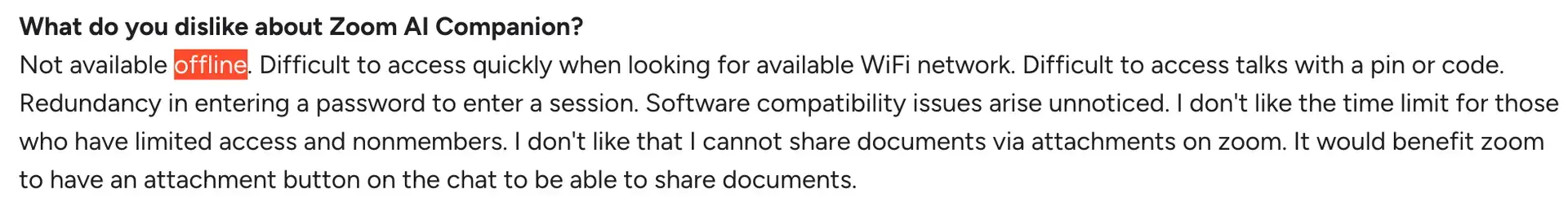 does zoom ai work offline